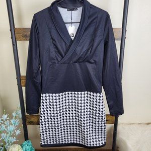 NWT Noracora long sleeve houndstooth dress size M
